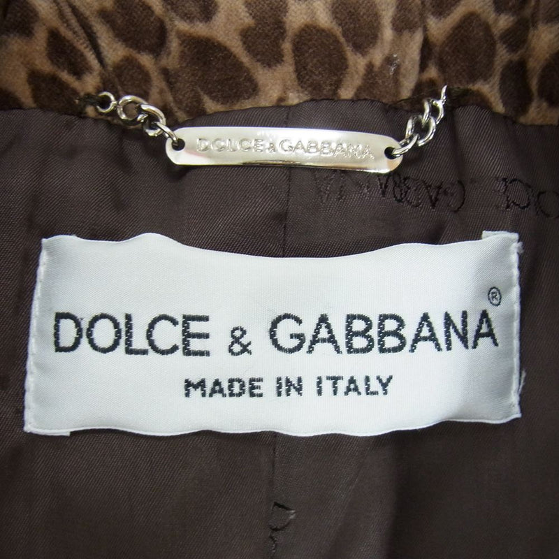 DOLCE&GABBANA ドルチェアンドガッバーナ レオパード トレンチ コート ブラウン系 42【美品】【中古】