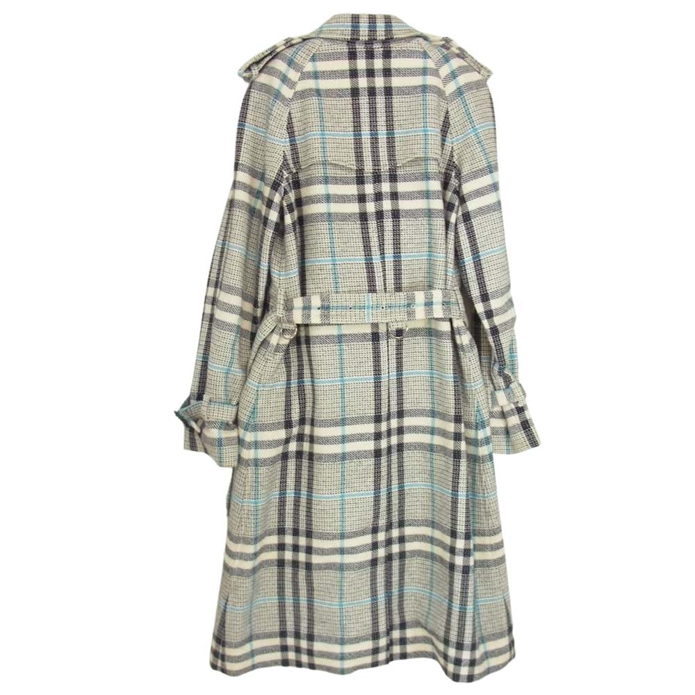 BURBERRY バーバリー チェック ベルト トレンチ コート ホワイト系 UK 10【中古】