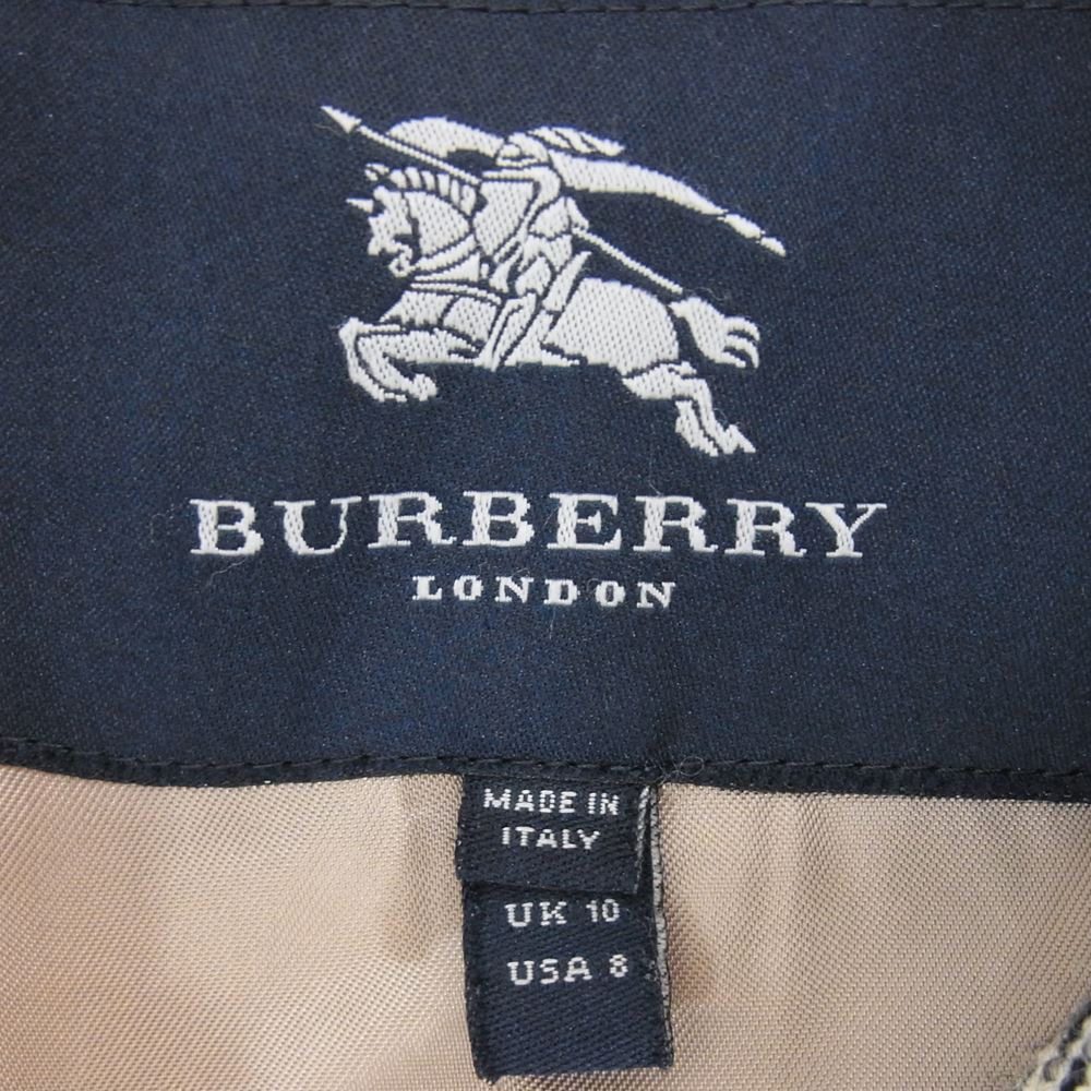 BURBERRY バーバリー チェック ベルト トレンチ コート ホワイト系 UK 10【中古】
