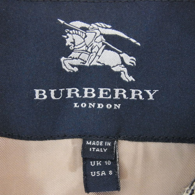 BURBERRY バーバリー チェック ベルト トレンチ コート ホワイト系 UK 10【中古】