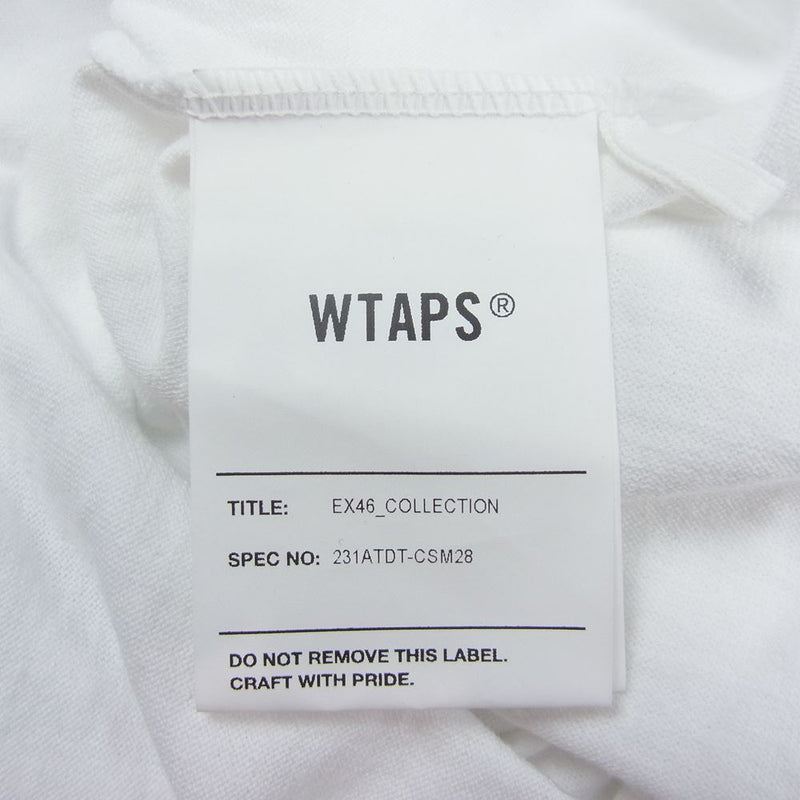 WTAPS ダブルタップス 23SS SIGN SS COTTON ロゴ刺繍半袖Tシャツ ネイビー 231ATDT-CSM28585センチ袖丈