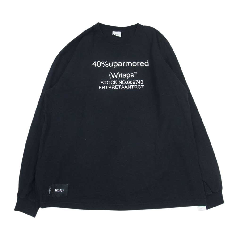 WTAPS ダブルタップス 22SS 221ATDT-LTM01S 40PCT UPARMORED L/S TEE 長袖Tシャツ ブラック系 02【中古】