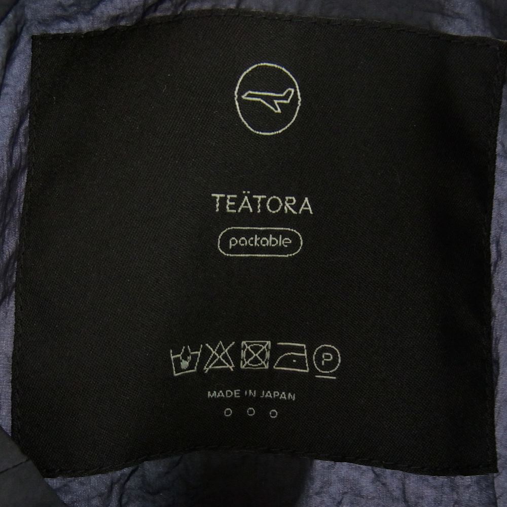 TEATORA テアトラ 22SS TT-SHT-003-MP CAPSULESNAP SHIRT METALLIC PACKABLE メタリック スマートパッキング パッカブル スタンドカラー 長袖 シャツ チャコール ○○○【美品】【中古】