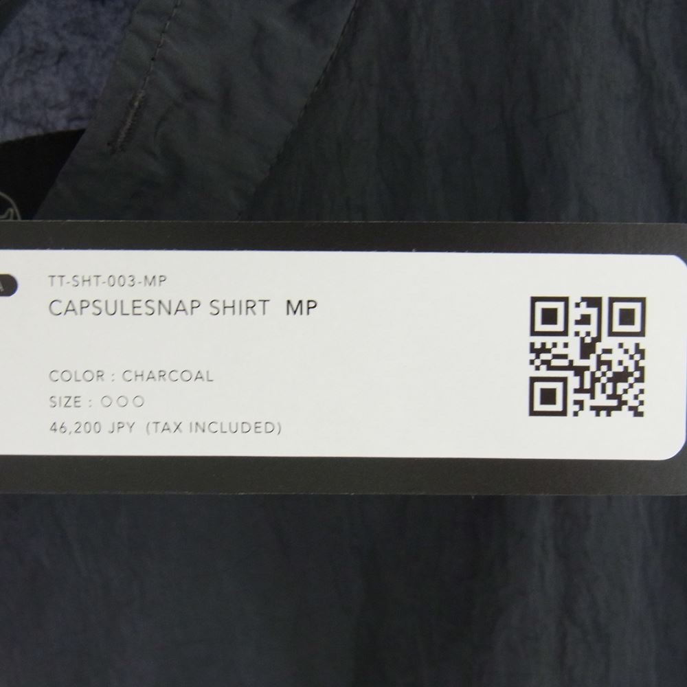 TEATORA テアトラ 22SS TT-SHT-003-MP CAPSULESNAP SHIRT METALLIC PACKABLE メタリック スマートパッキング パッカブル スタンドカラー 長袖 シャツ チャコール ○○○【美品】【中古】