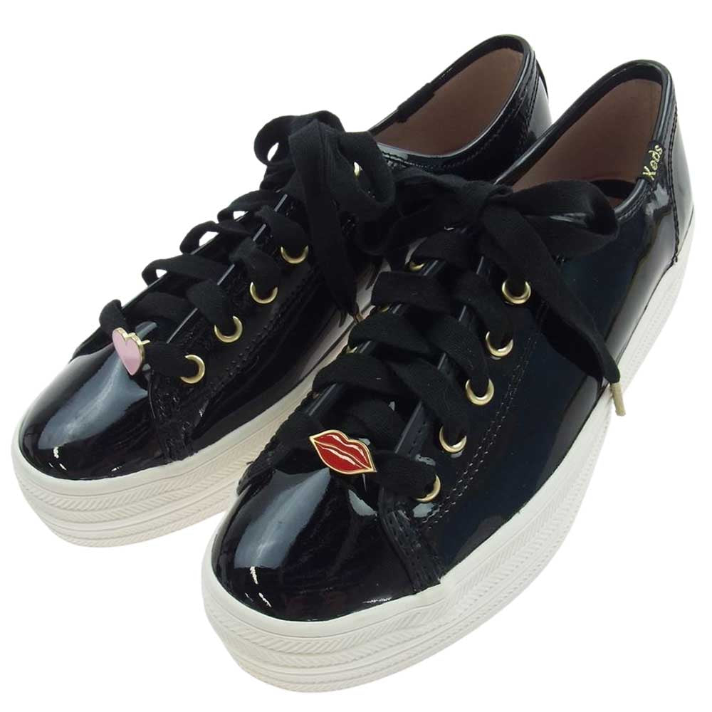 Kate Spade ケイトスペード WH64451 × Keds ケッズ ニューヨーク トリプル キック ブラック プラットフォーム スニーカー ブラック系 24.5cm【美品】【中古】
