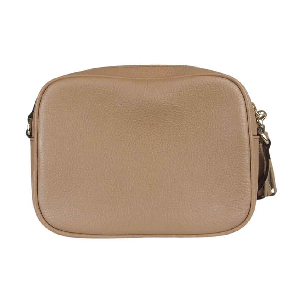 GUCCI グッチ 308364 520981 ソーホー ディスコバッグ インターロッキングG タッセル フリンジ レザー ショルダー バッグ  ベージュ系【美品】【中古】