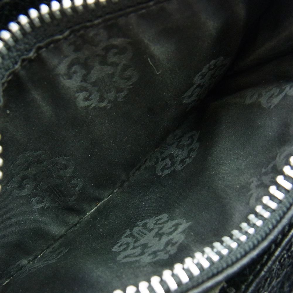 CHROME HEARTS クロムハーツ（原本無） REC F ZIP/QUILTED W CH CRS SML キルティング セメタリー クロスパッチ CHクロス スモールCHクロス ウォレット ブラック系【中古】