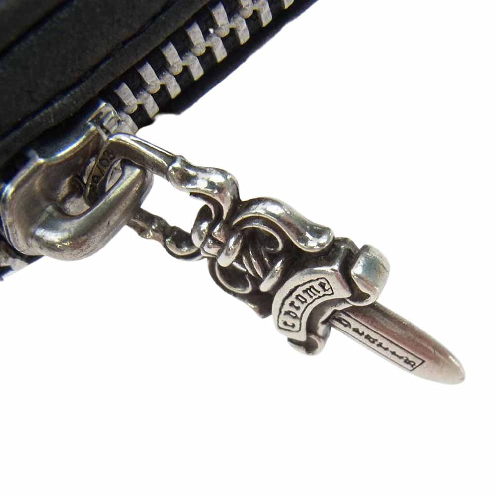 CHROME HEARTS クロムハーツ（原本無） REC F ZIP/QUILTED W CH CRS SML キルティング セメタリー クロスパッチ CHクロス スモールCHクロス ウォレット ブラック系【中古】