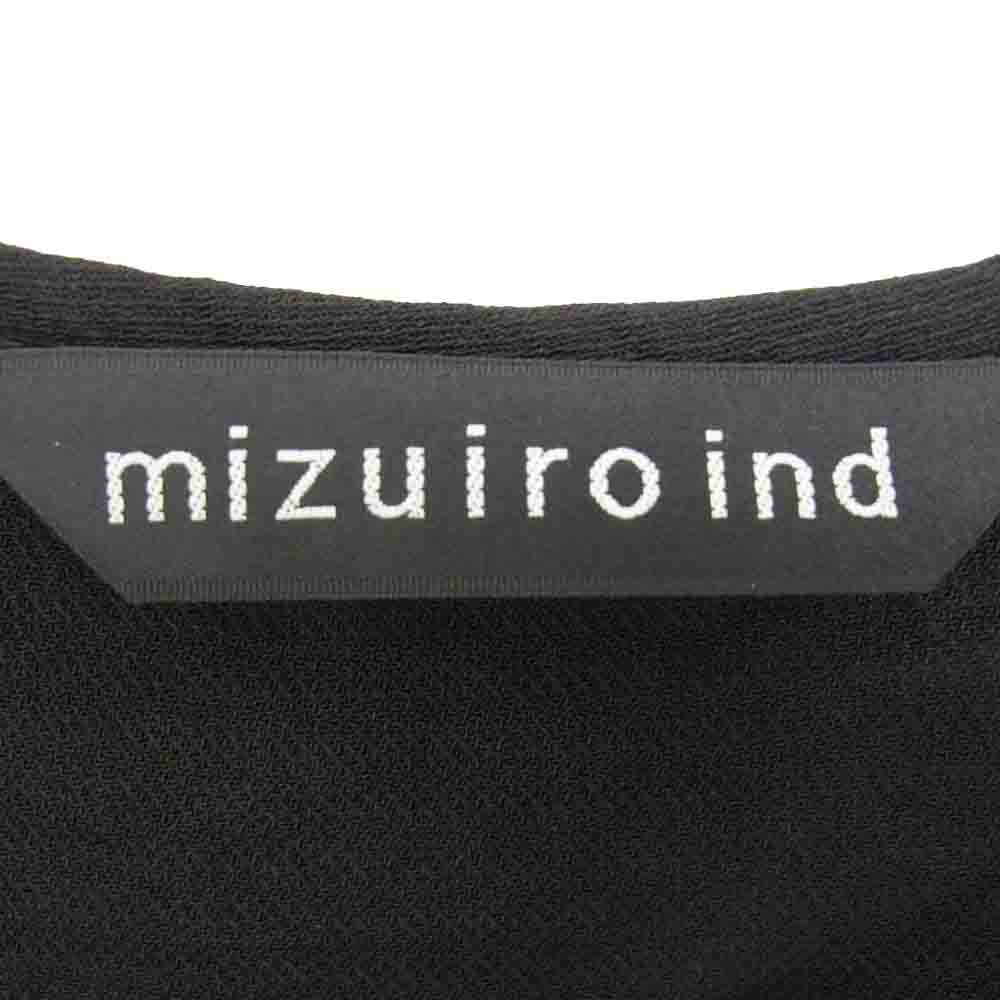 ミズイロインド ノーカラー シャツ カーディガン ブラック系 サイズ表記無【美品】【中古】
