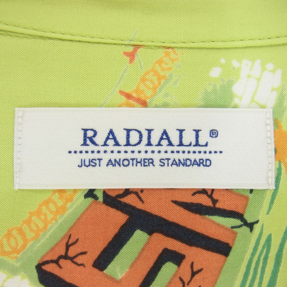 RADIALL ラディアル RAD-21SS-SH004  LOWLOW OPEN COLLARED SHIRT S/S ロウロウ オープンカラー シャツ レーヨン 開襟 アロハ 半袖 シャツ ライトグリーン系 L【中古】