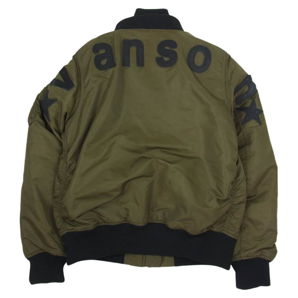VANSON バンソン フライト ジャケット ボンバー カーキ系 M【中古】