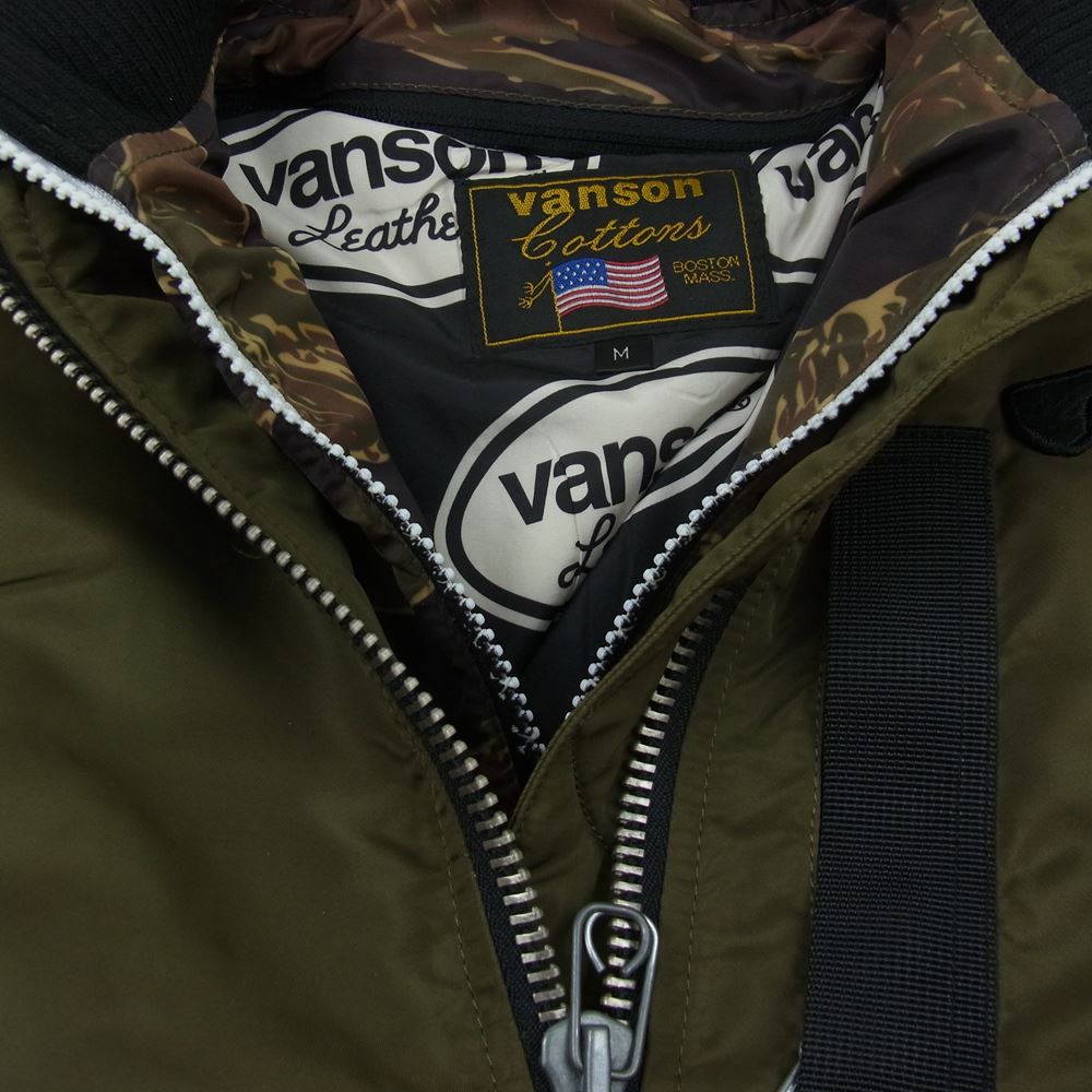 VANSON バンソン フライト ジャケット ボンバー カーキ系 M【中古】