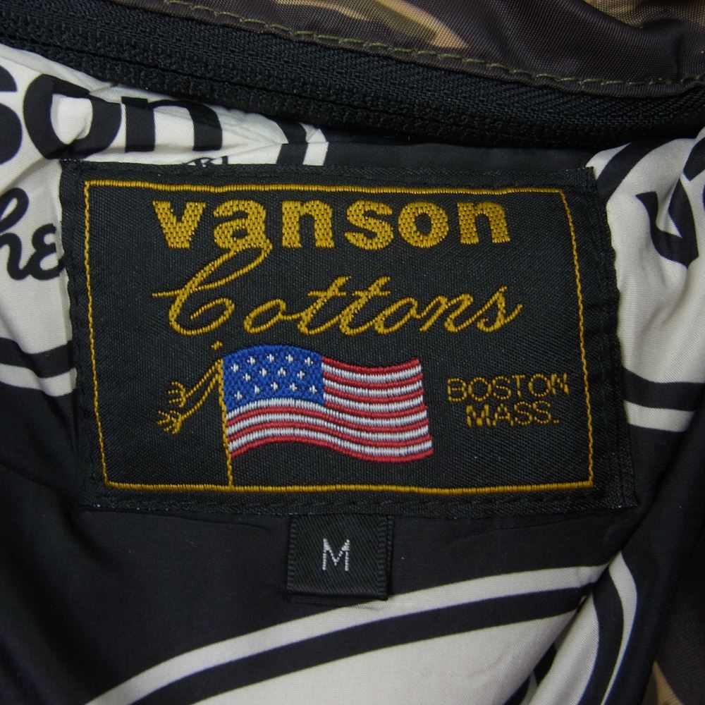 VANSON バンソン フライト ジャケット ボンバー カーキ系 M【中古】