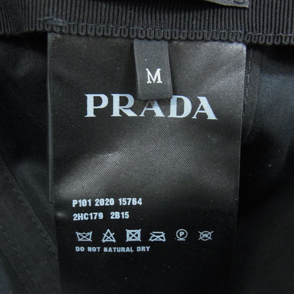 PRADA プラダ 2HC179 2B15 ロゴ刺繍 ベースボール キャップ 帽子