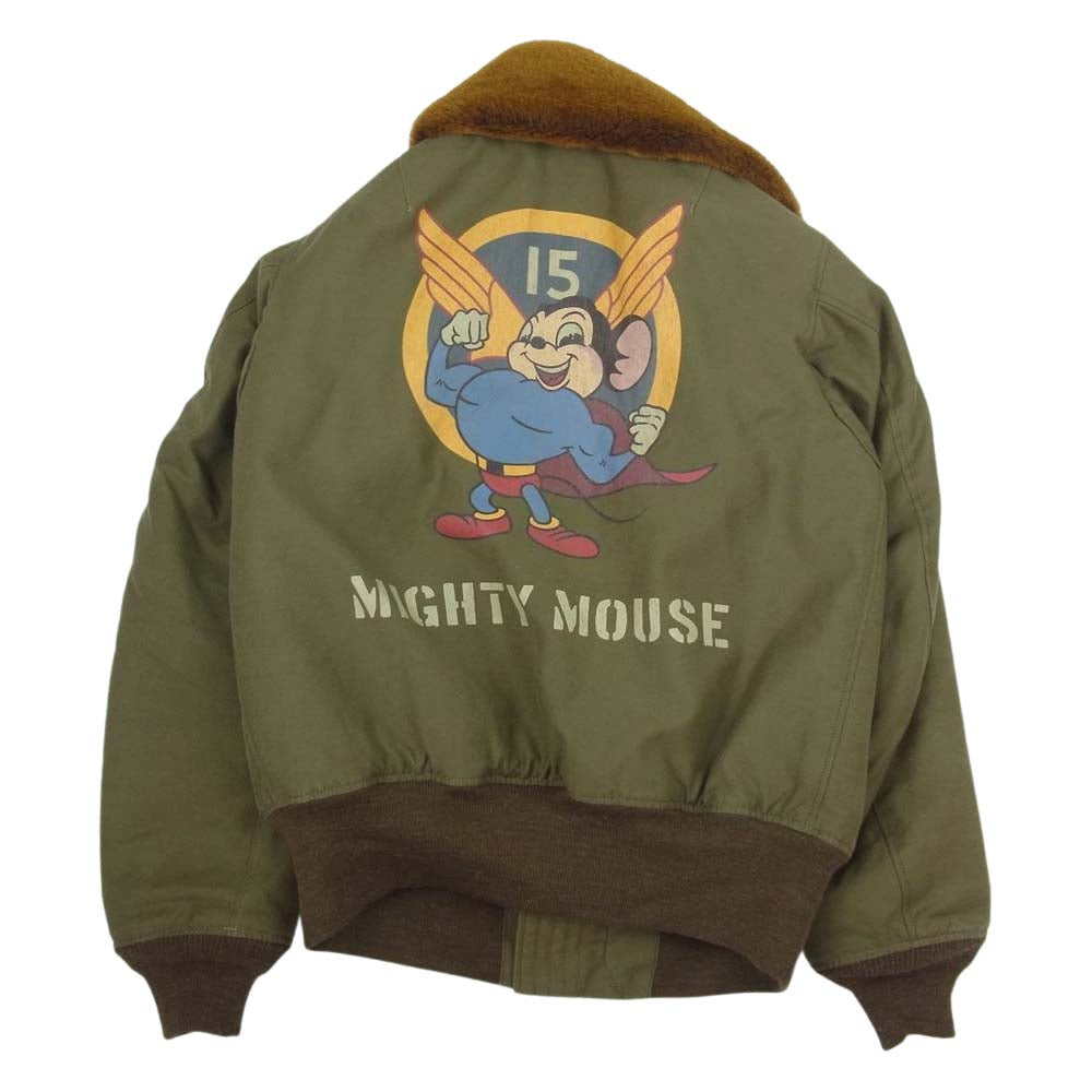 TOY'S McCOY トイズマッコイ TMJ2121 B-15 TOYS McCOY MFG.CO MIGHTY MOUSE フライト ジャケット ミリタリー カーキ系 38【中古】