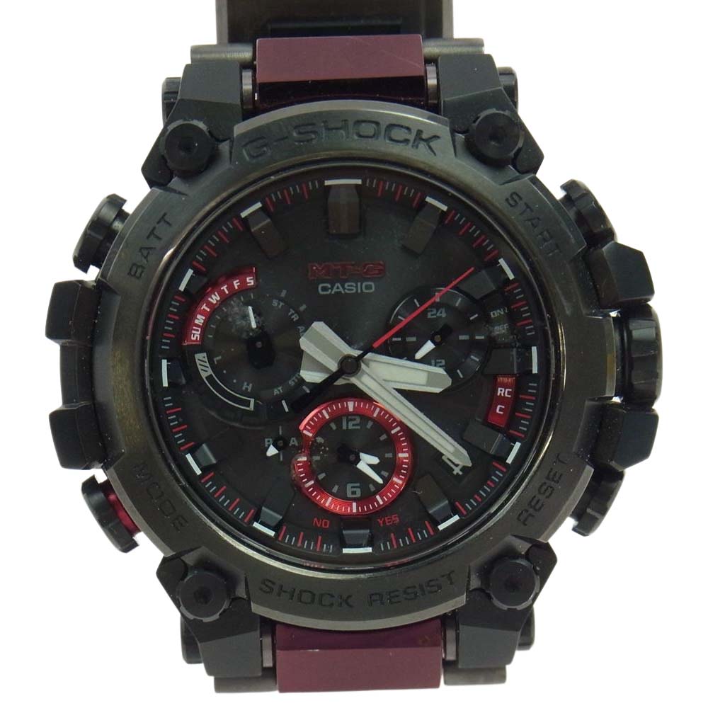 CASIO G-SHOCK カシオ ジーショック MTG-B3000BD-1AJF MT-G Bluetooth搭載 電波ソーラー レッド レイヤーコンポジットバンド 腕時計 リストウォッチ ブラック系【中古】