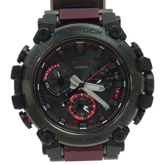 CASIO G-SHOCK カシオ ジーショック MTG-B3000BD-1AJF MT-G Bluetooth搭載 電波ソーラー レッド レイヤーコンポジットバンド 腕時計 リストウォッチ ブラック系【中古】