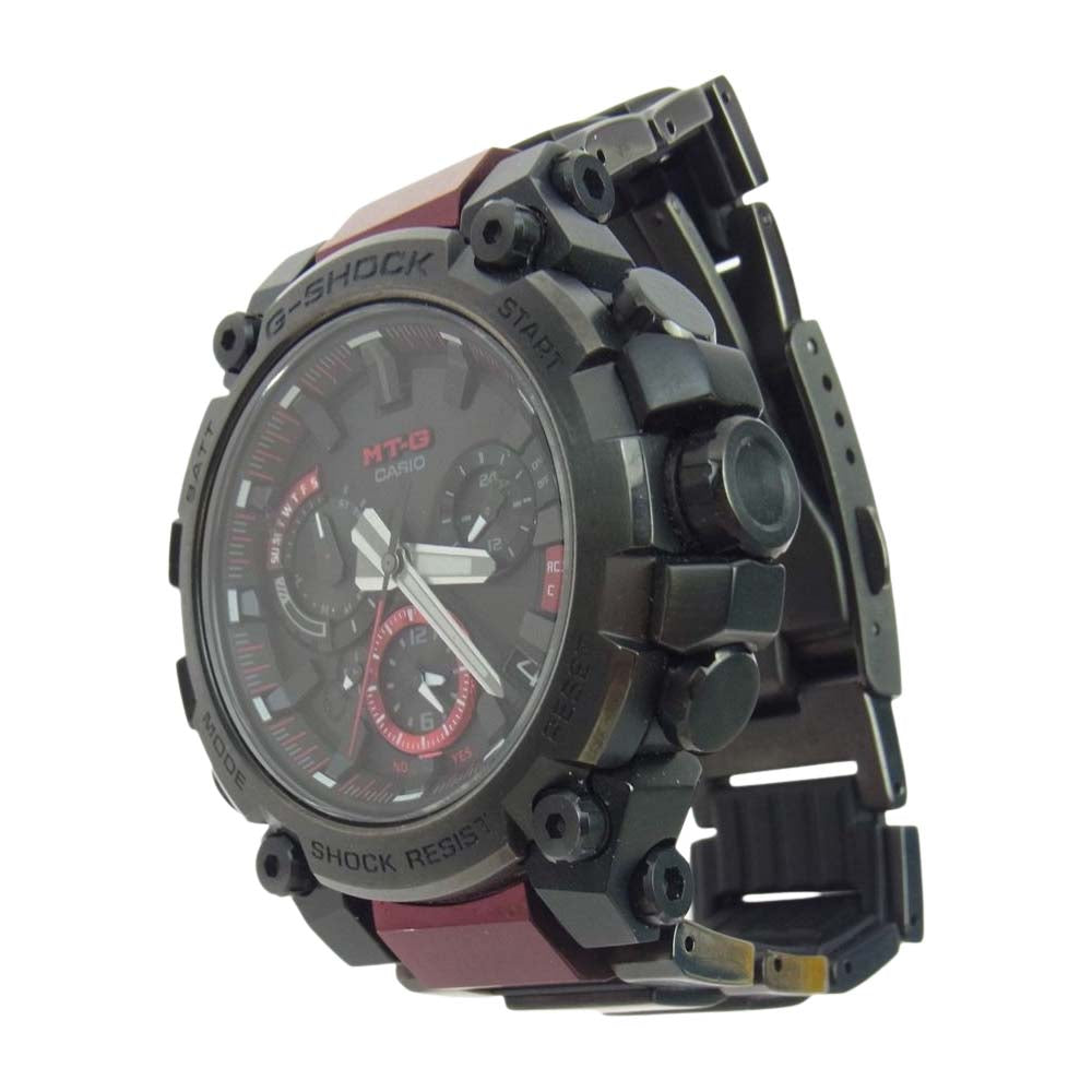 CASIO G-SHOCK カシオ ジーショック MTG-B3000BD-1AJF MT-G Bluetooth搭載 電波ソーラー レッド レイヤーコンポジットバンド 腕時計 リストウォッチ ブラック系【中古】