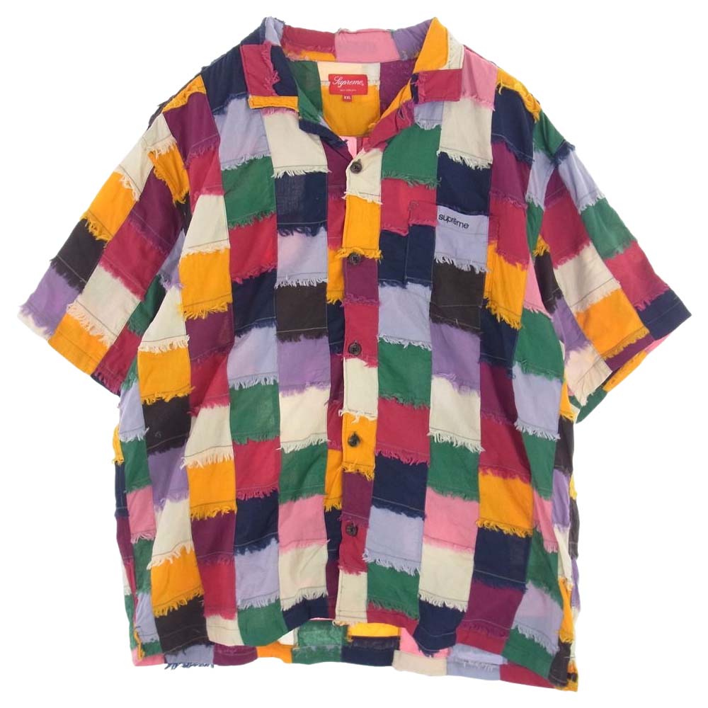 Supreme シュプリーム 23SS Patchwork S/S Shirt 半袖 パッチワーク シャツ マルチカラー系 XXL【美品】【中古】