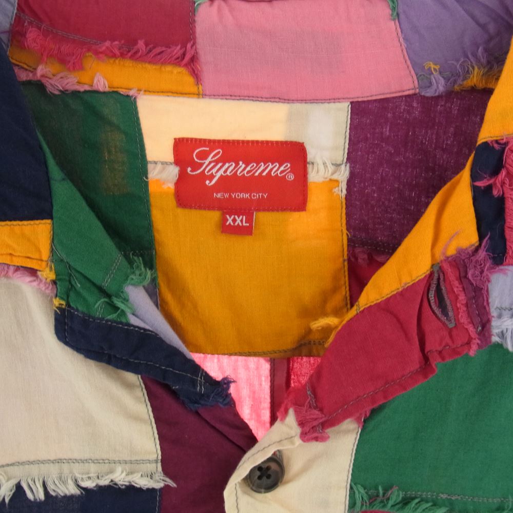 Supreme シュプリーム 23SS Patchwork S/S Shirt 半袖 パッチワーク シャツ マルチカラー系 XXL【美品】【中古】