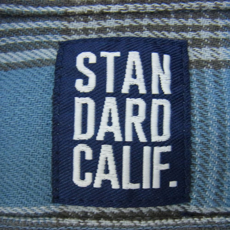 STANDARD CALIFORNIA スタンダードカリフォルニア FLANNEL CHECK SHIRT BLUE フランネル チェックシャツ ブルー系 S【極上美品】【中古】