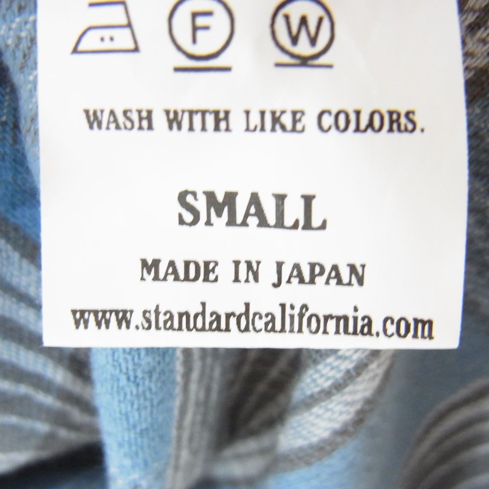 STANDARD CALIFORNIA スタンダードカリフォルニア FLANNEL CHECK SHIRT BLUE フランネル チェックシャツ ブルー系 S【極上美品】【中古】