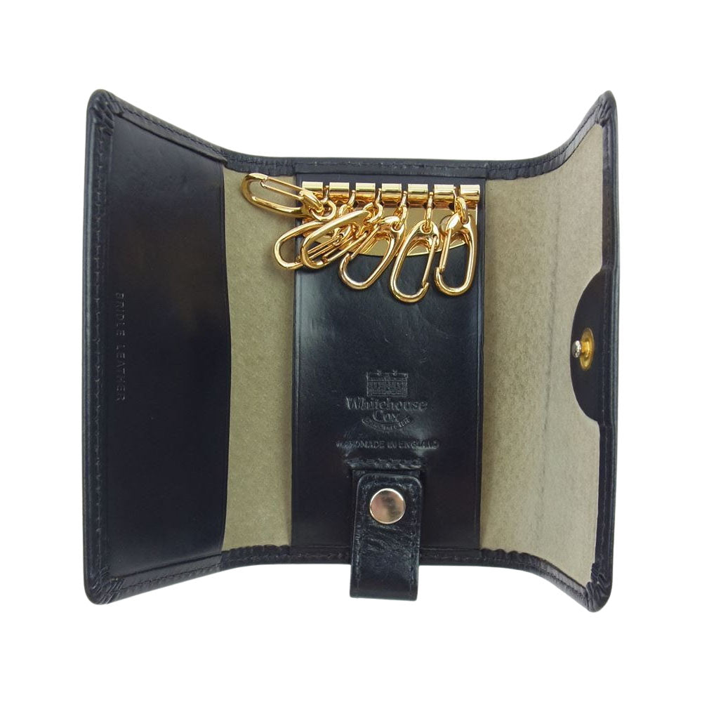 WHITE HOUSE COX ホワイトハウスコックス S9692 英国製 KEY CASE BRIDLE NAVY ブライドル ネイビー 6連 キーケース ダークネイビー系【中古】