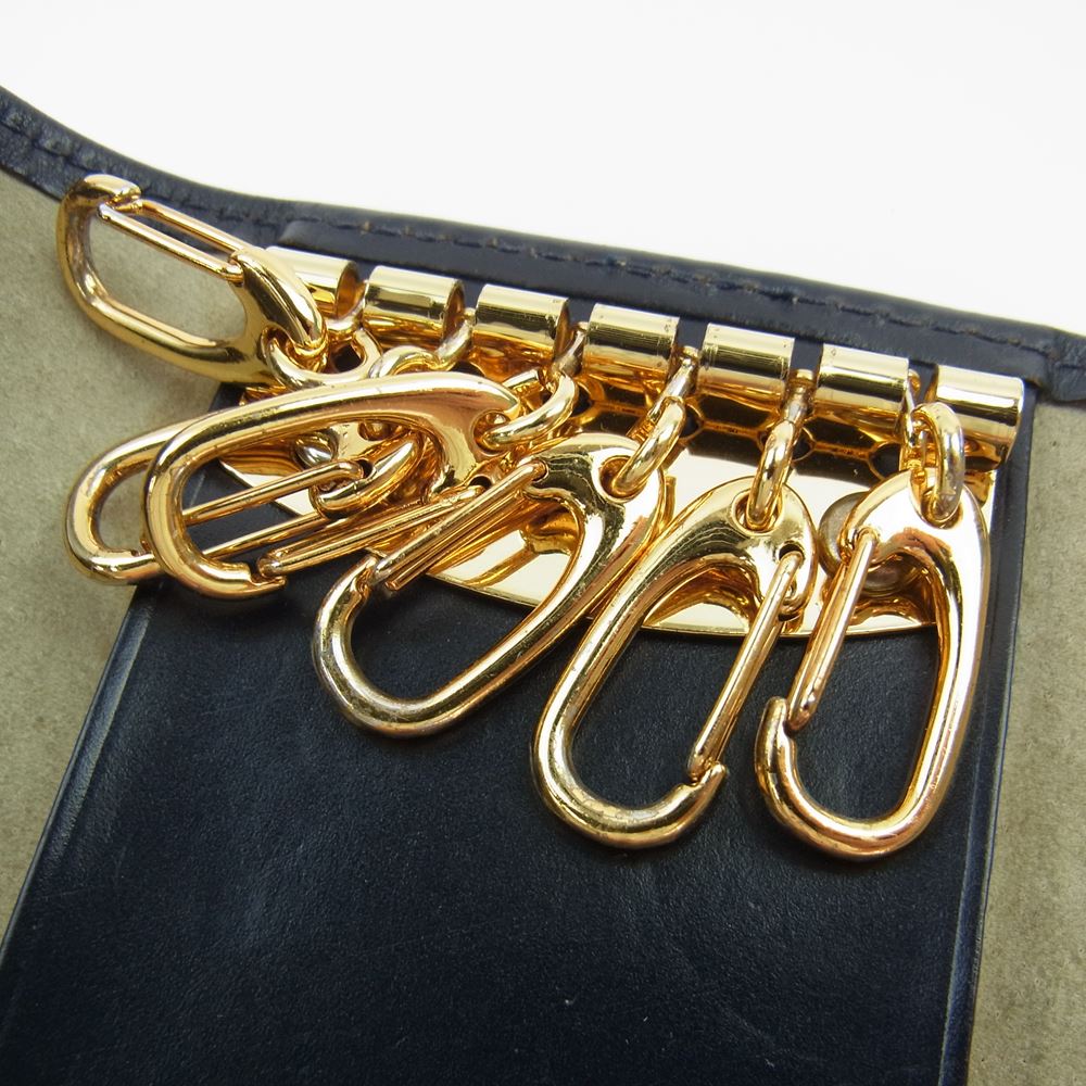 WHITE HOUSE COX ホワイトハウスコックス S9692 英国製 KEY CASE BRIDLE NAVY ブライドル ネイビー 6連 キーケース ダークネイビー系【中古】