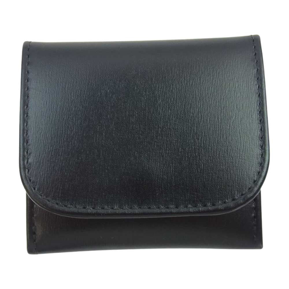 WHITE HOUSE COX ホワイトハウスコックス S2398 英国製 INDIVIDUAL COLLECTION COIN CASE カーフレザー ハーフベジタブルタンニング 薄型 コインケース 小銭入れ ブラック系【美品】【中古】