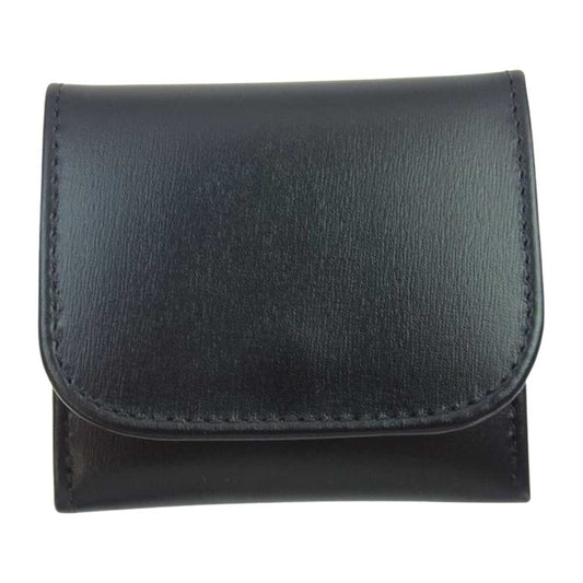 WHITE HOUSE COX ホワイトハウスコックス S2398 英国製 INDIVIDUAL COLLECTION COIN CASE カーフレザー ハーフベジタブルタンニング 薄型 コインケース 小銭入れ ブラック系【美品】【中古】