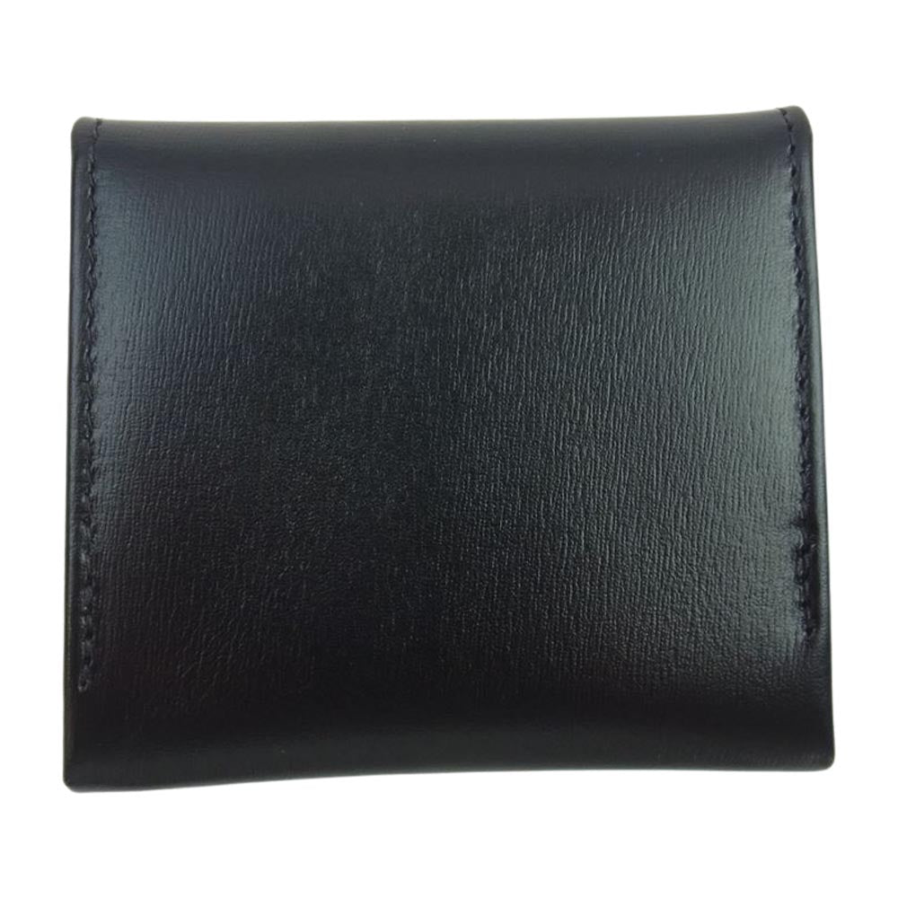 WHITE HOUSE COX ホワイトハウスコックス S2398 英国製 INDIVIDUAL COLLECTION COIN CASE カーフレザー ハーフベジタブルタンニング 薄型 コインケース 小銭入れ ブラック系【美品】【中古】