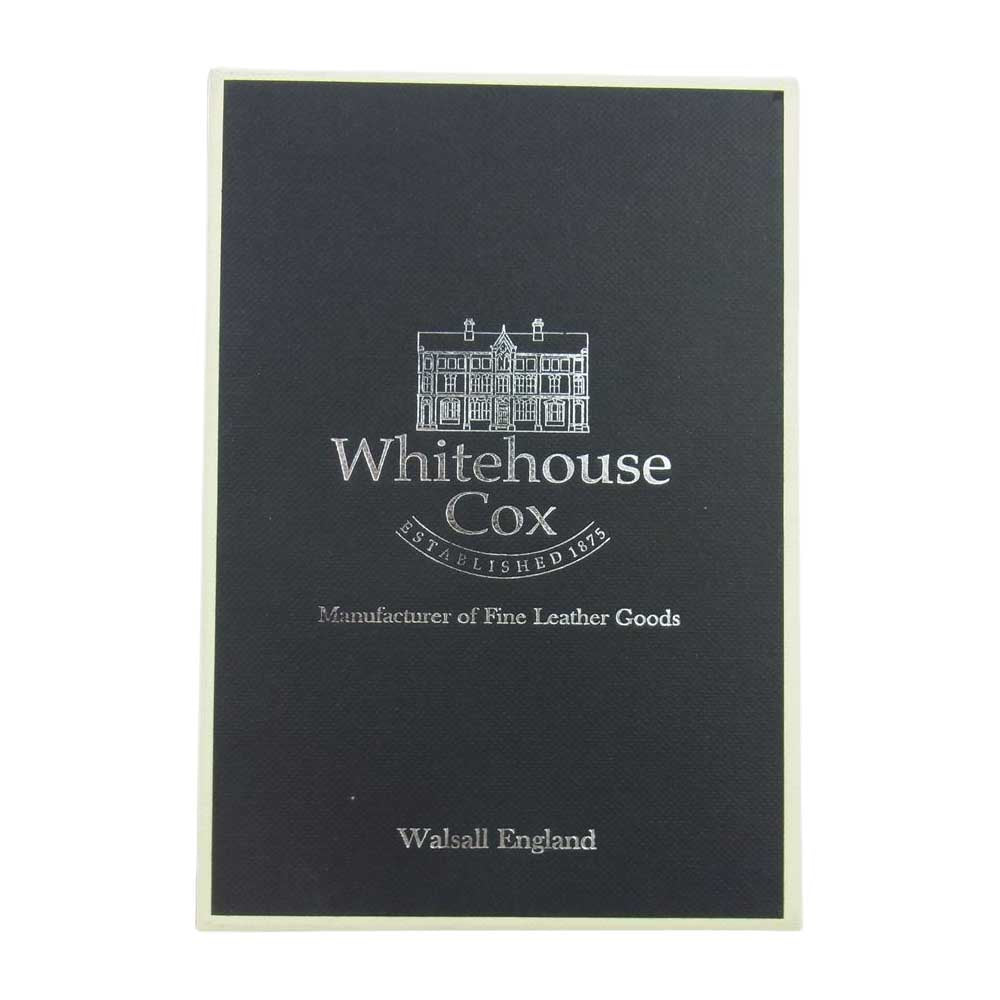 WHITE HOUSE COX ホワイトハウスコックス S2398 英国製 INDIVIDUAL COLLECTION COIN CASE カーフレザー ハーフベジタブルタンニング 薄型 コインケース 小銭入れ ブラック系【美品】【中古】