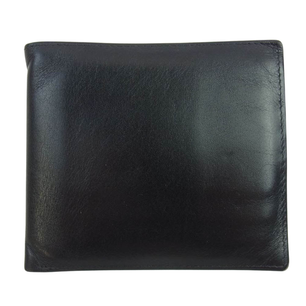 WHITE HOUSE COX ホワイトハウスコックス S2378 英国製 INDIVIDUAL COLLECTION カーフレザー ハーフベジタブルタンニング 二つ折り財布 コンパクトウォレット ブラック系 グリーン系【中古】