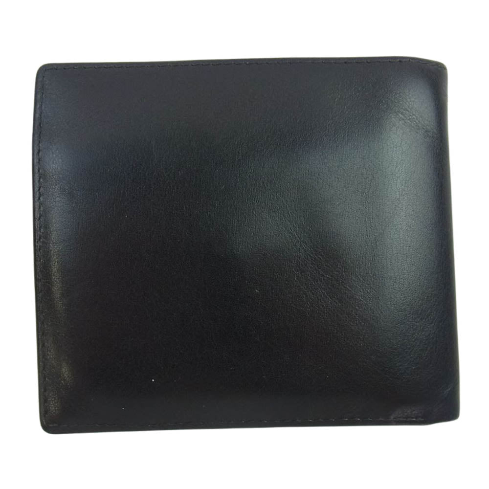 WHITE HOUSE COX ホワイトハウスコックス S2378 英国製 INDIVIDUAL COLLECTION カーフレザー ハーフベジタブルタンニング 二つ折り財布 コンパクトウォレット ブラック系 グリーン系【中古】