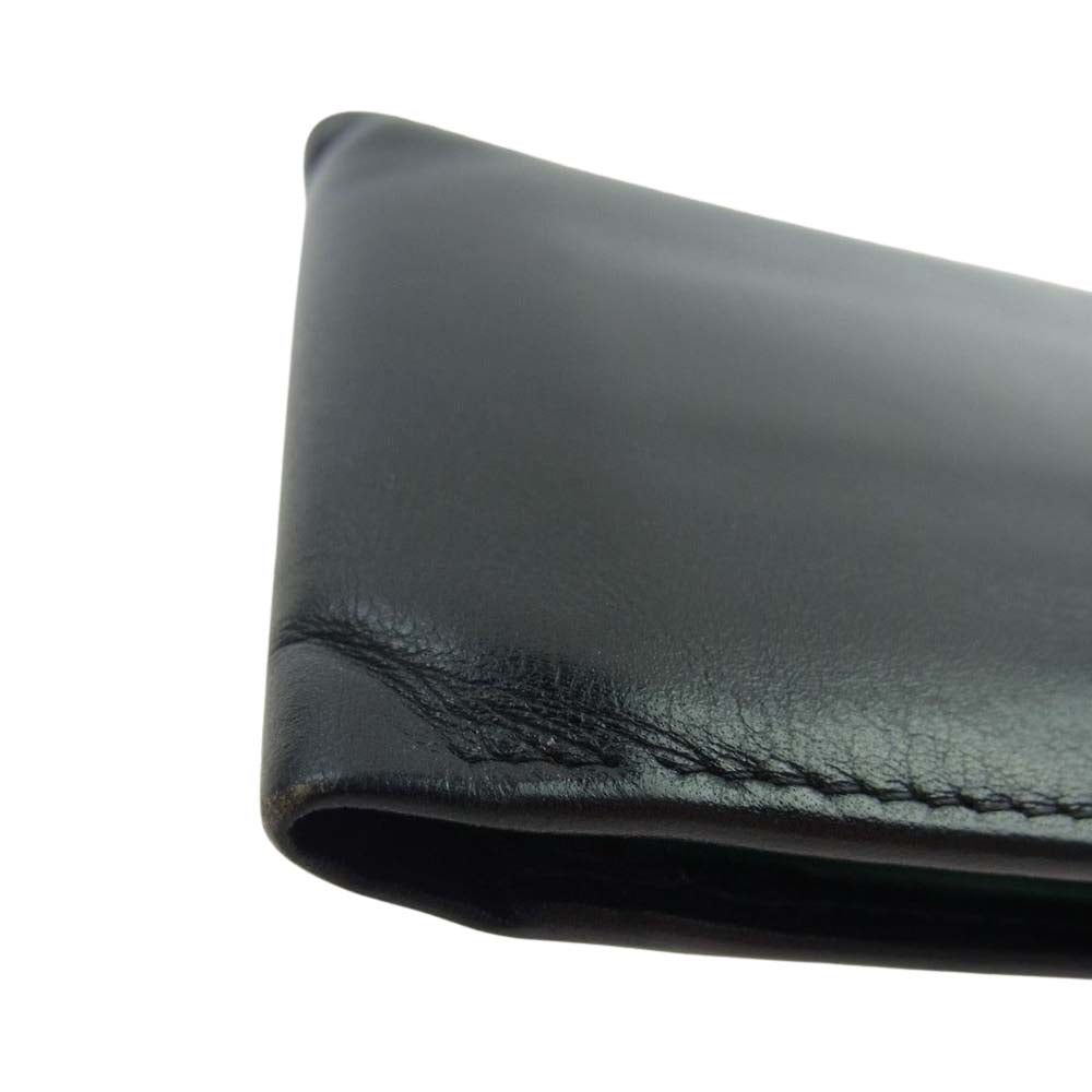 WHITE HOUSE COX ホワイトハウスコックス S2378 英国製 INDIVIDUAL COLLECTION カーフレザー ハーフベジタブルタンニング 二つ折り財布 コンパクトウォレット ブラック系 グリーン系【中古】