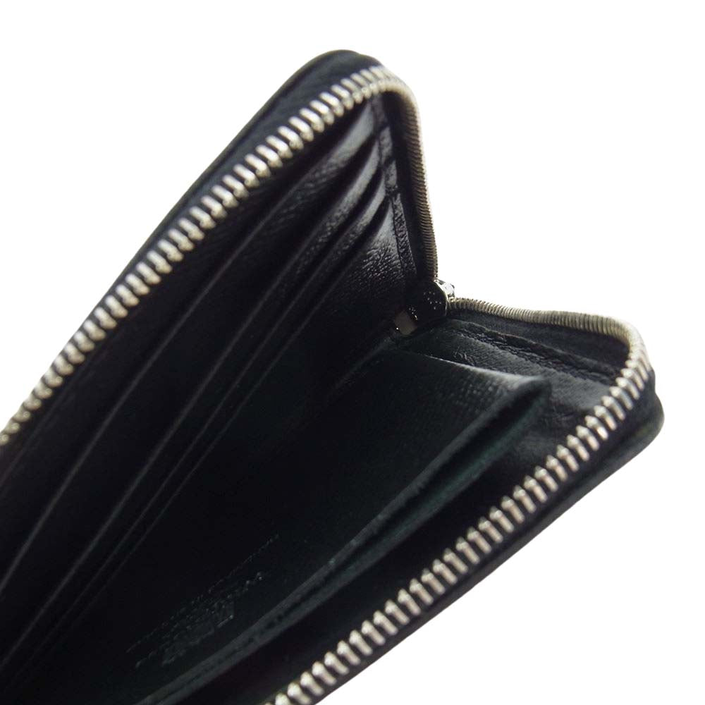 WHITE HOUSE COX ホワイトハウスコックス S3068 英国製 SLIM ZIP WALLET LONDON BRIDLE ロンドンブライドル スリムジップ 薄型 コンパクトウォレット ブラック系【中古】