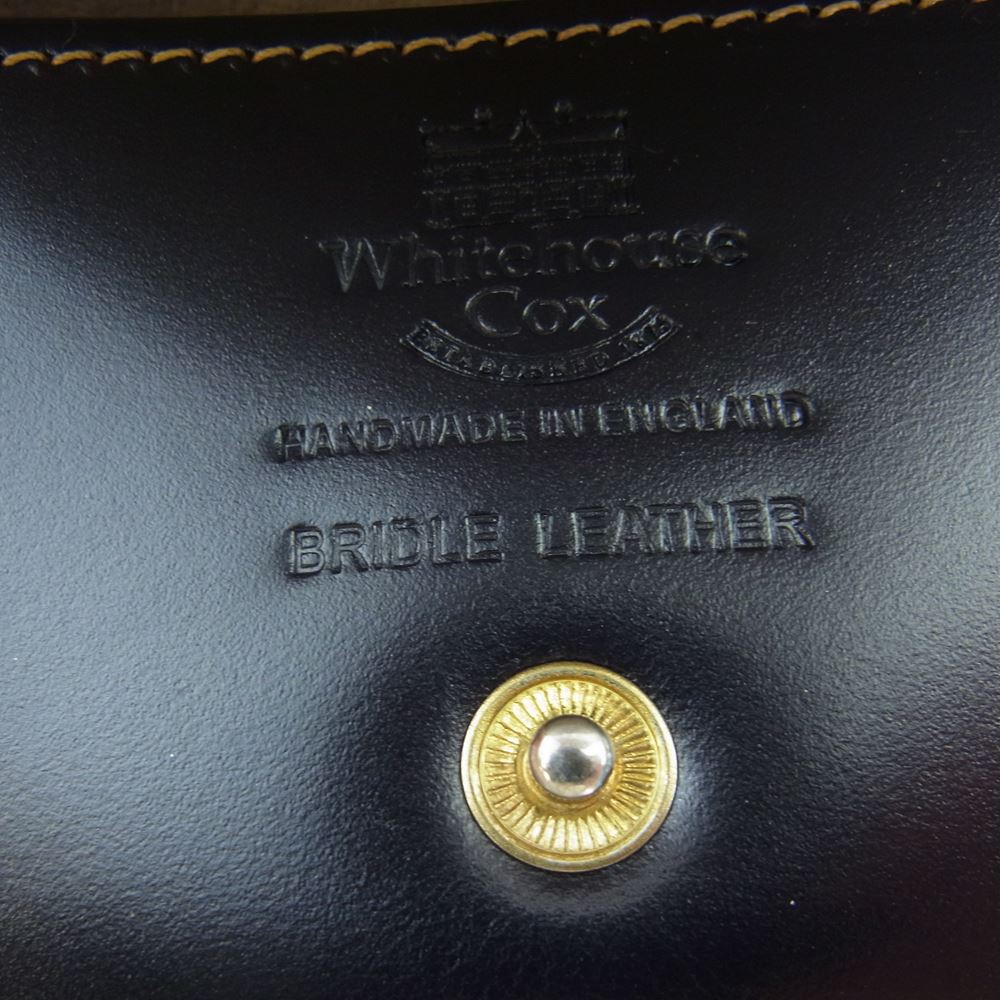 WHITE HOUSE COX ホワイトハウスコックス S8559 英国製 SPECTACLE CASE BRIDLE NAVY ブライドル ネイビー スペシャルケース レザー アイウェアケース メガネケース ダークネイビー系【新古品】【未使用】【中古】
