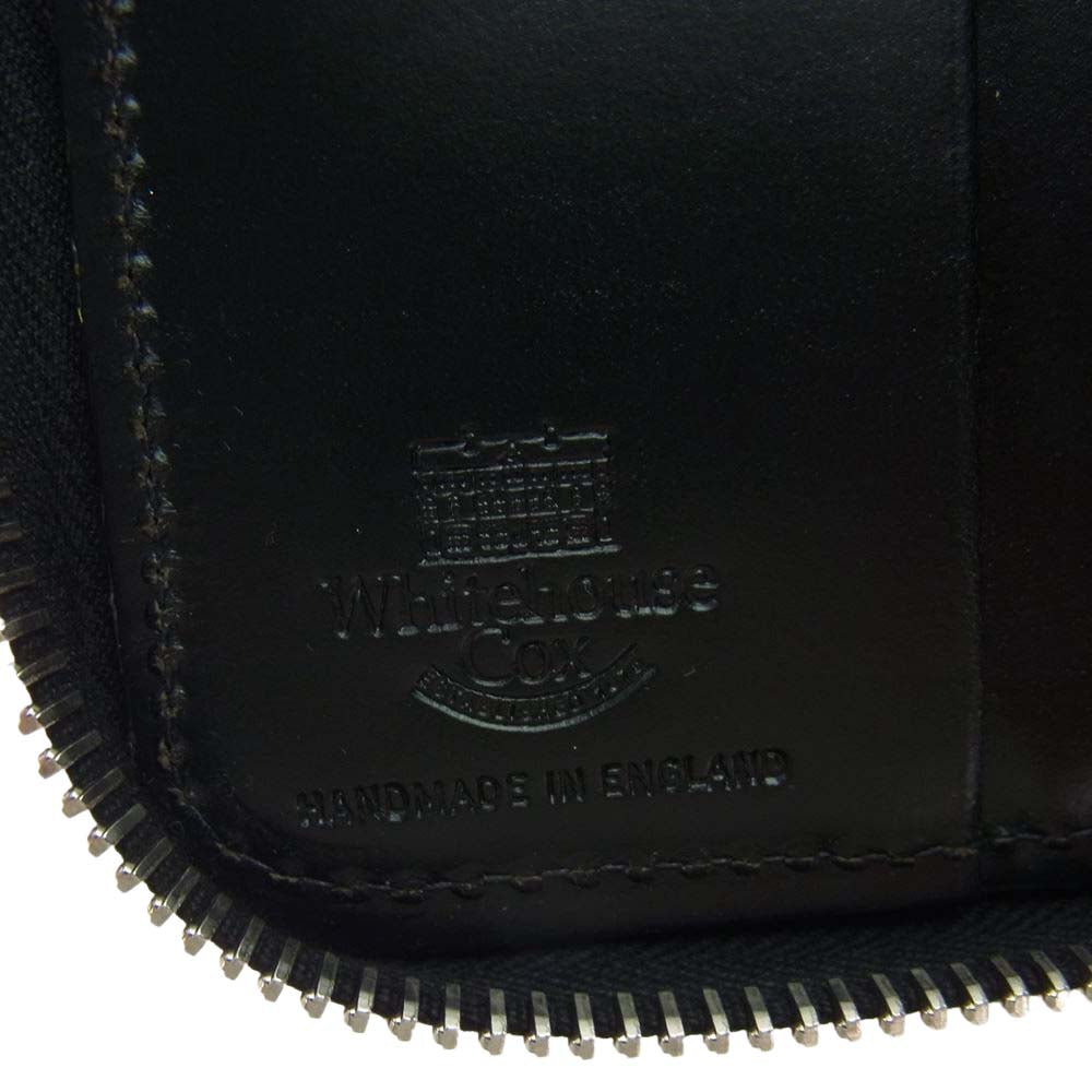 WHITE HOUSE COX ホワイトハウスコックス S1957 英国製 ZIP WALLET REGENT BRIDLE リージェント ブライドルレザーコレクション ラウンドファスナー ジップ ウォレット 財布 ブラック系【美品】【中古】