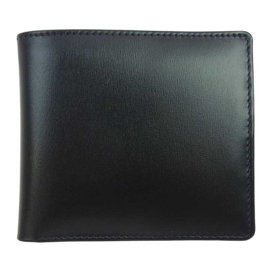 WHITE HOUSE COX ホワイトハウスコックス S8772 英国製 INDIVIDUAL COLLECTION NOTE CASE カーフレザー ハーフベジタブルタンニング ノートケース 二つ折り財布 ブラック系【美品】【中古】