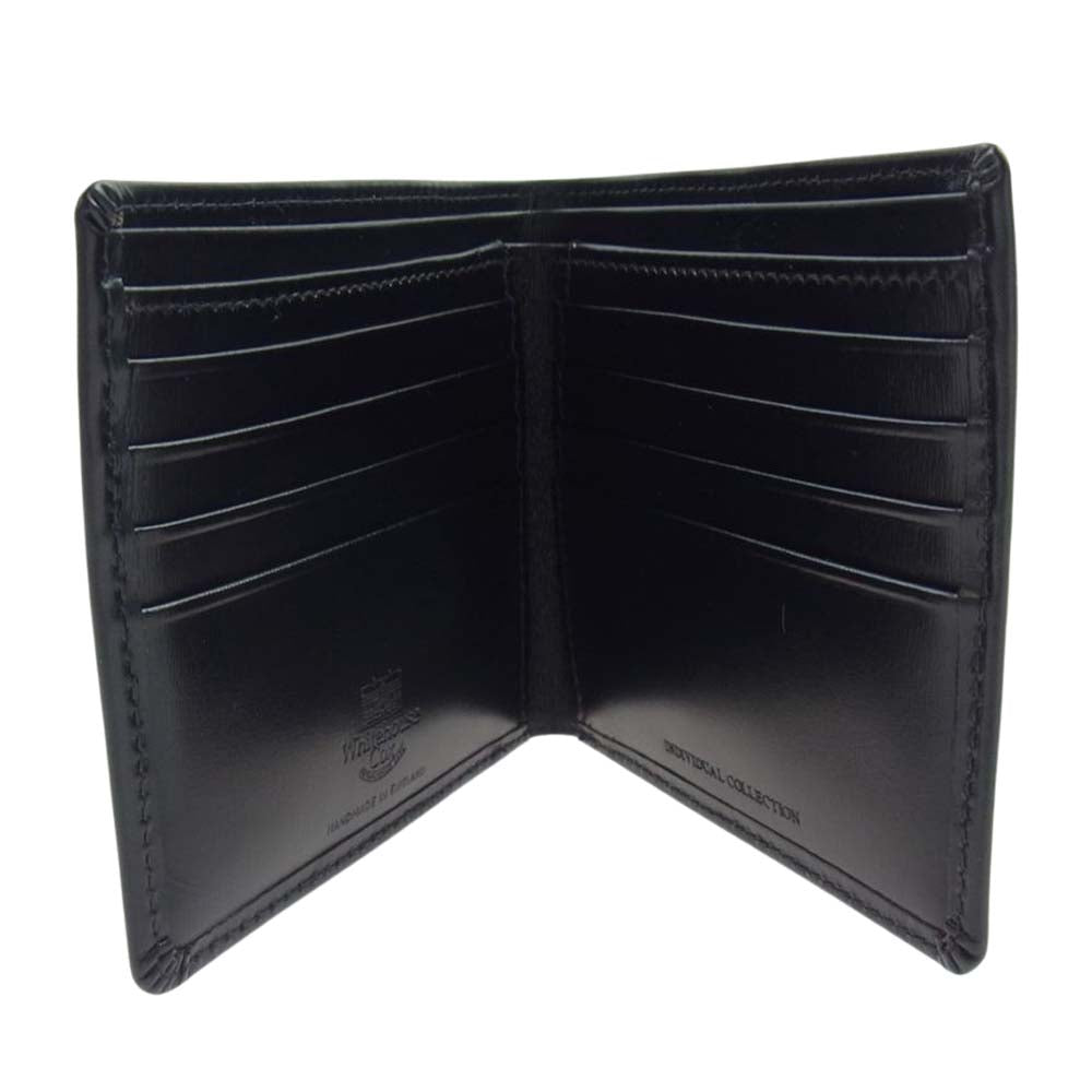 WHITE HOUSE COX ホワイトハウスコックス S8772 英国製 INDIVIDUAL COLLECTION NOTE CASE カーフレザー ハーフベジタブルタンニング ノートケース 二つ折り財布 ブラック系【美品】【中古】