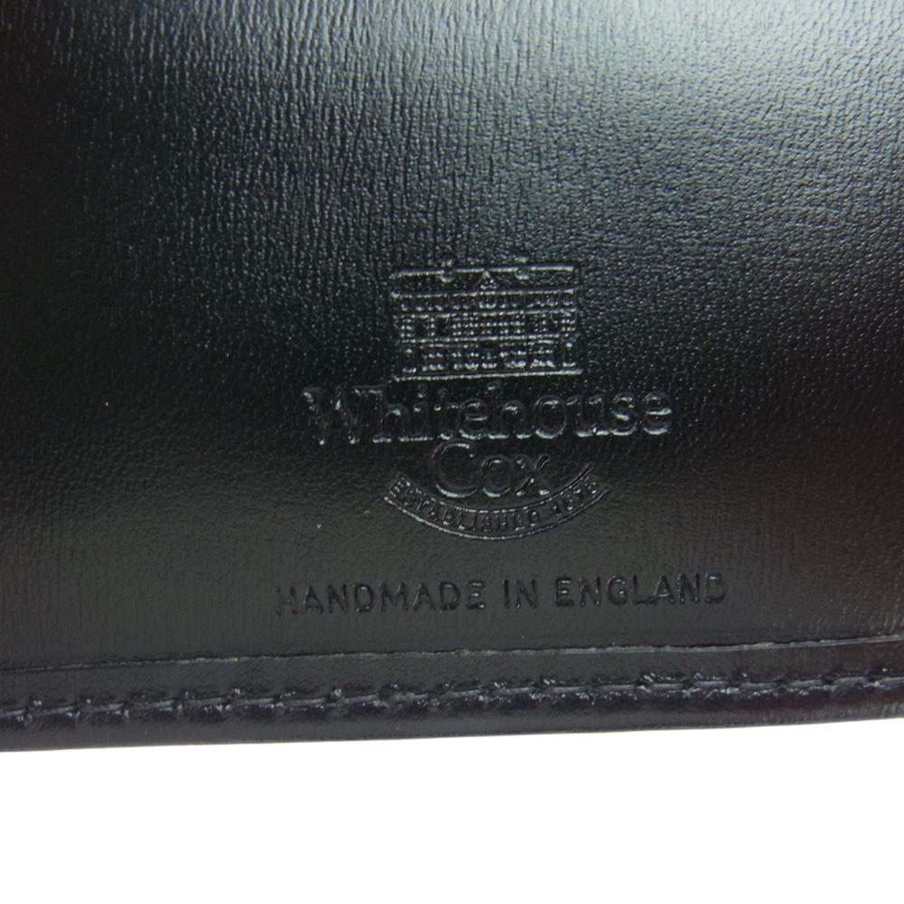 WHITE HOUSE COX ホワイトハウスコックス S8772 英国製 INDIVIDUAL COLLECTION NOTE CASE カーフレザー ハーフベジタブルタンニング ノートケース 二つ折り財布 ブラック系【美品】【中古】