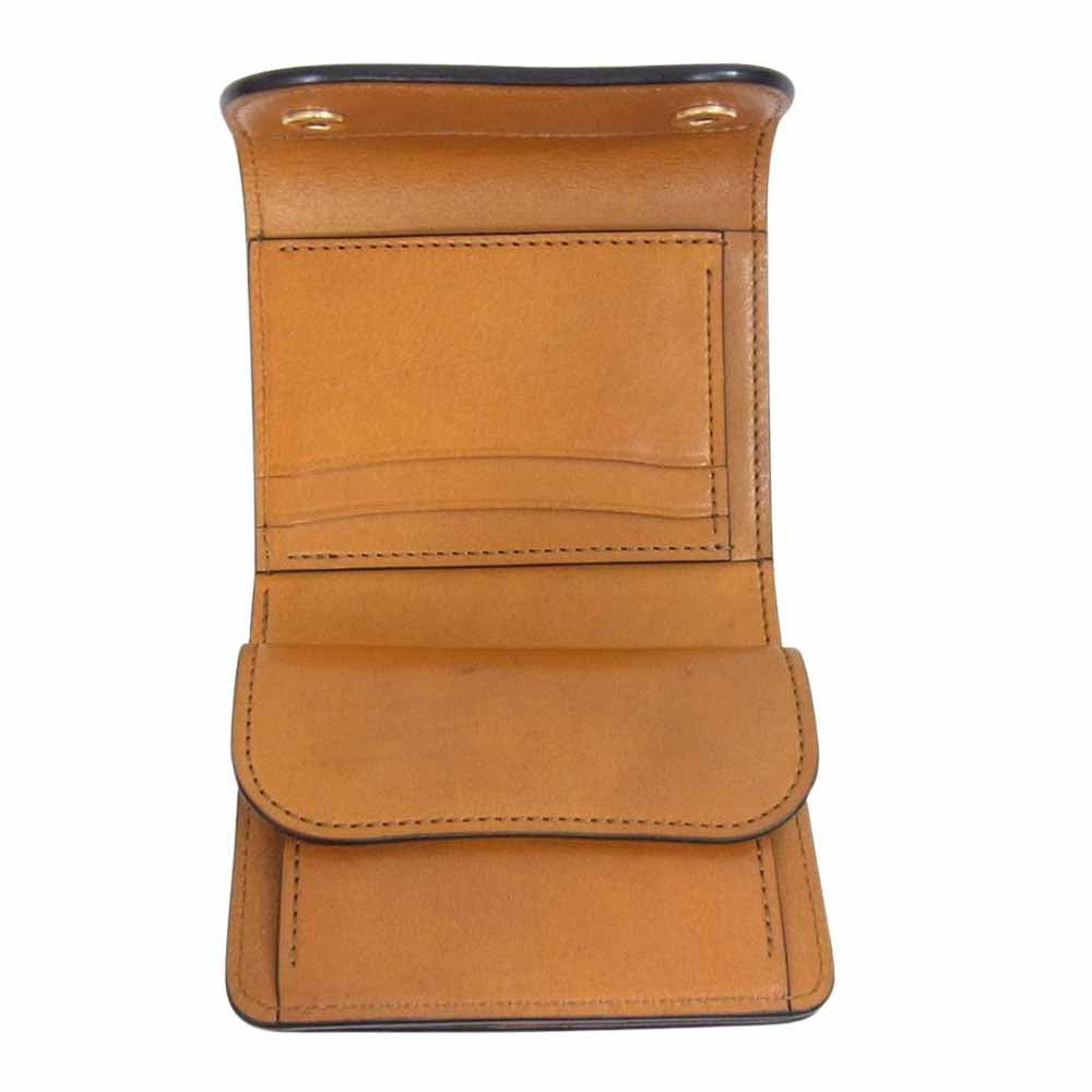 WILDSWANS ワイルドスワンズ ENO FGB LC イーノ フルグレインブライドル 三つ折り財布 ミニ コンパクトウォレット ロンドンカラー ブラウン系【中古】