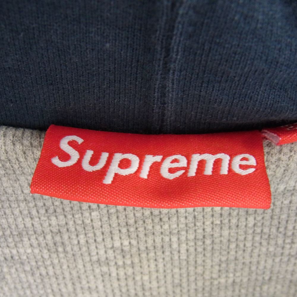 Supreme シュプリーム Arc Logo Thermal Zip Up アーチロゴ サーマル ジップアップ スウェット パーカー ネイビー系 M【中古】