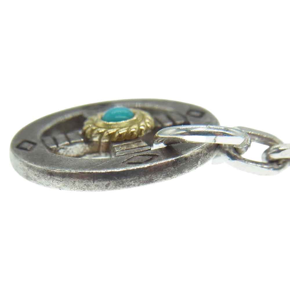 タディアンドキング イーグル フック ＆ レギュラーホイール 金縄ターコイズ付き チェーン ネックレス シルバー系【中古】