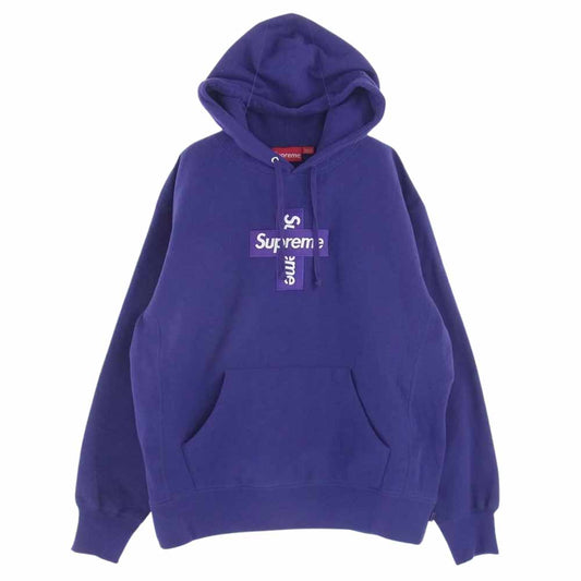Supreme シュプリーム 20AW  Cross Box Logo Hooded Sweatshirt クロスボックスロゴ 刺繍 スウェット プルオーバー パーカー パープル パープル系 S【中古】