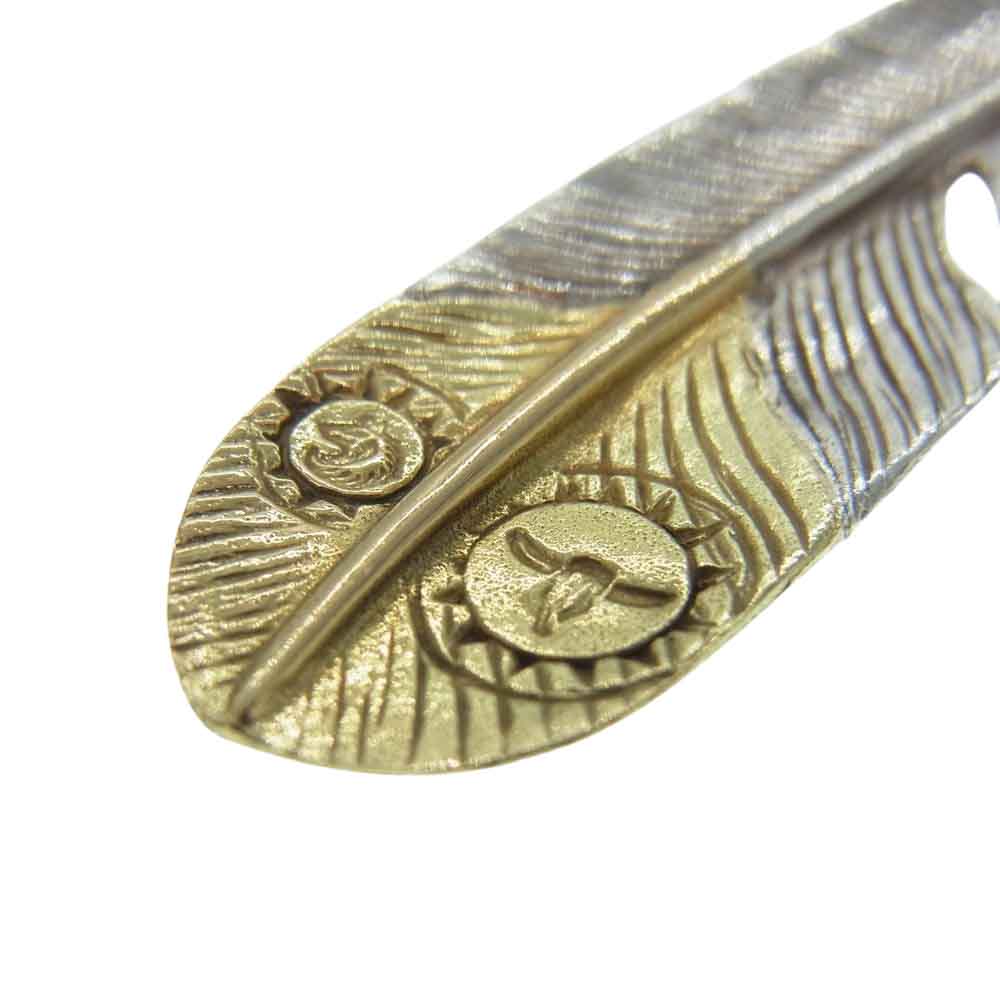 タディアンドキング tkgh-053 ハートK18フェザー 剣先K18 上金 先金 特大 ペンダントトップ  ゴールド系【中古】