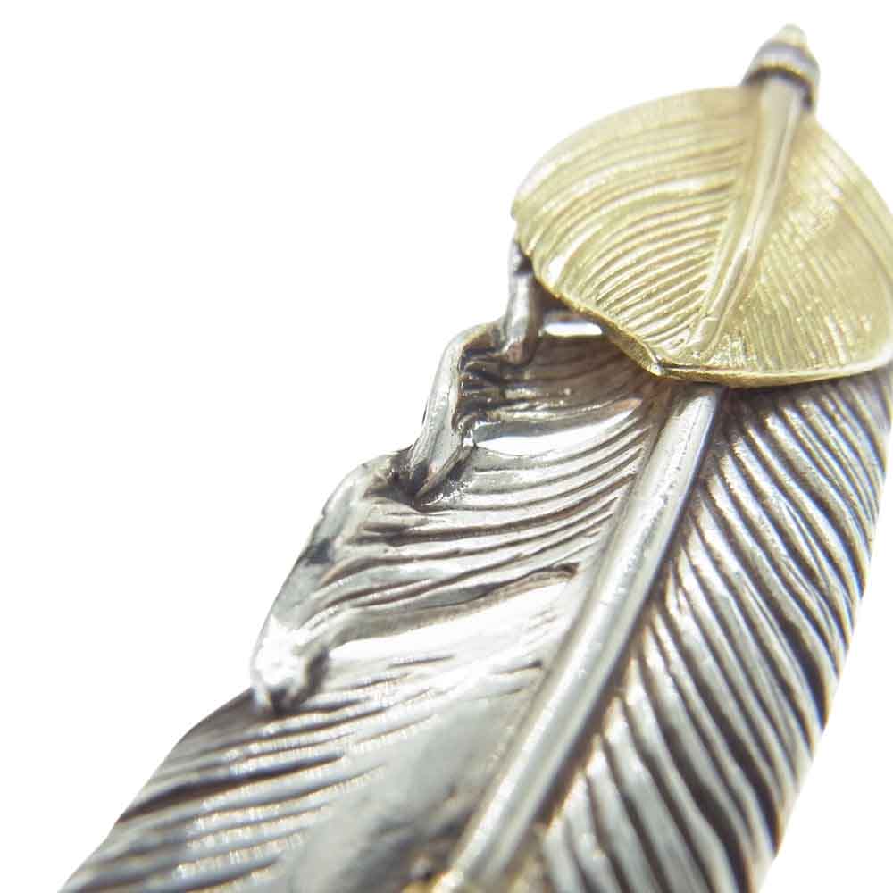 タディアンドキング tkgh-053 ハートK18フェザー 剣先K18 上金 先金 特大 ペンダントトップ  ゴールド系【中古】