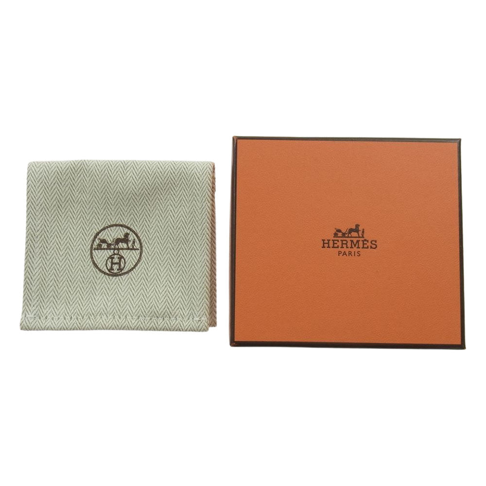 HERMES エルメス レザー 編み込み ジャンボ ブレスレット レッド系【極上美品】【中古】