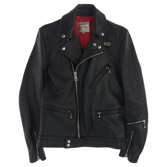 Lewis Leathers ルイスレザー 441T CYCLONE TIGHT FIT サイクロン タイトフィット カウハイド レザー ライダース ジャケット ブラック系 36【中古】