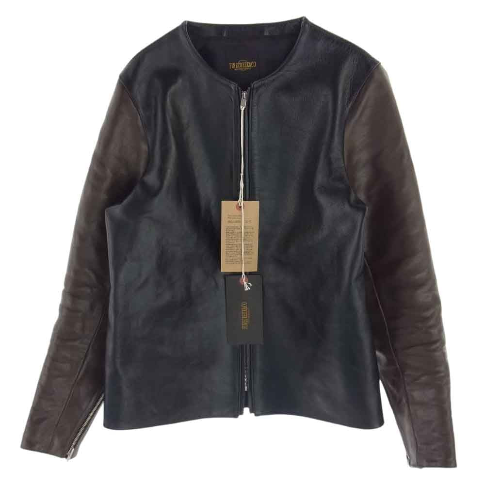 FINE CREEK LEATHERS ファインクリークレザー BUD バド 茶芯 ホースハイド レザー ライダース ジャケット ブラック系 ダークブラウン系 42【美品】【中古】